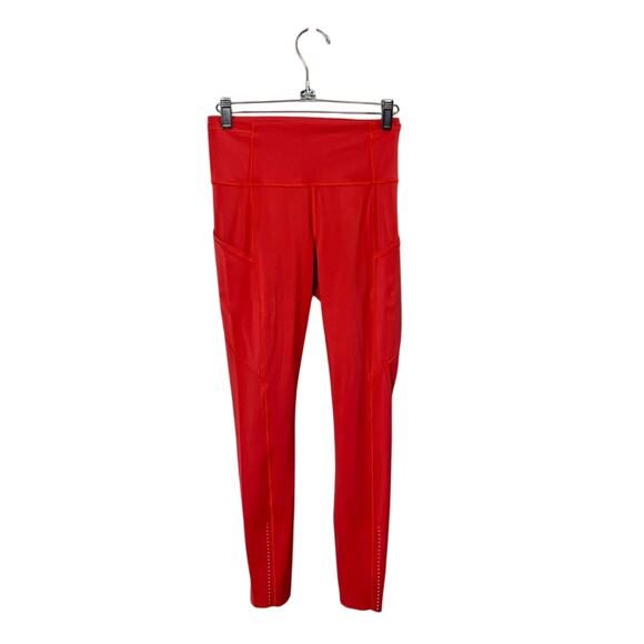 Lululemon Fast & Free 7/8 Tight II Nulux 25" Red Orange Womens Size 4 - Picture 2 of 7
